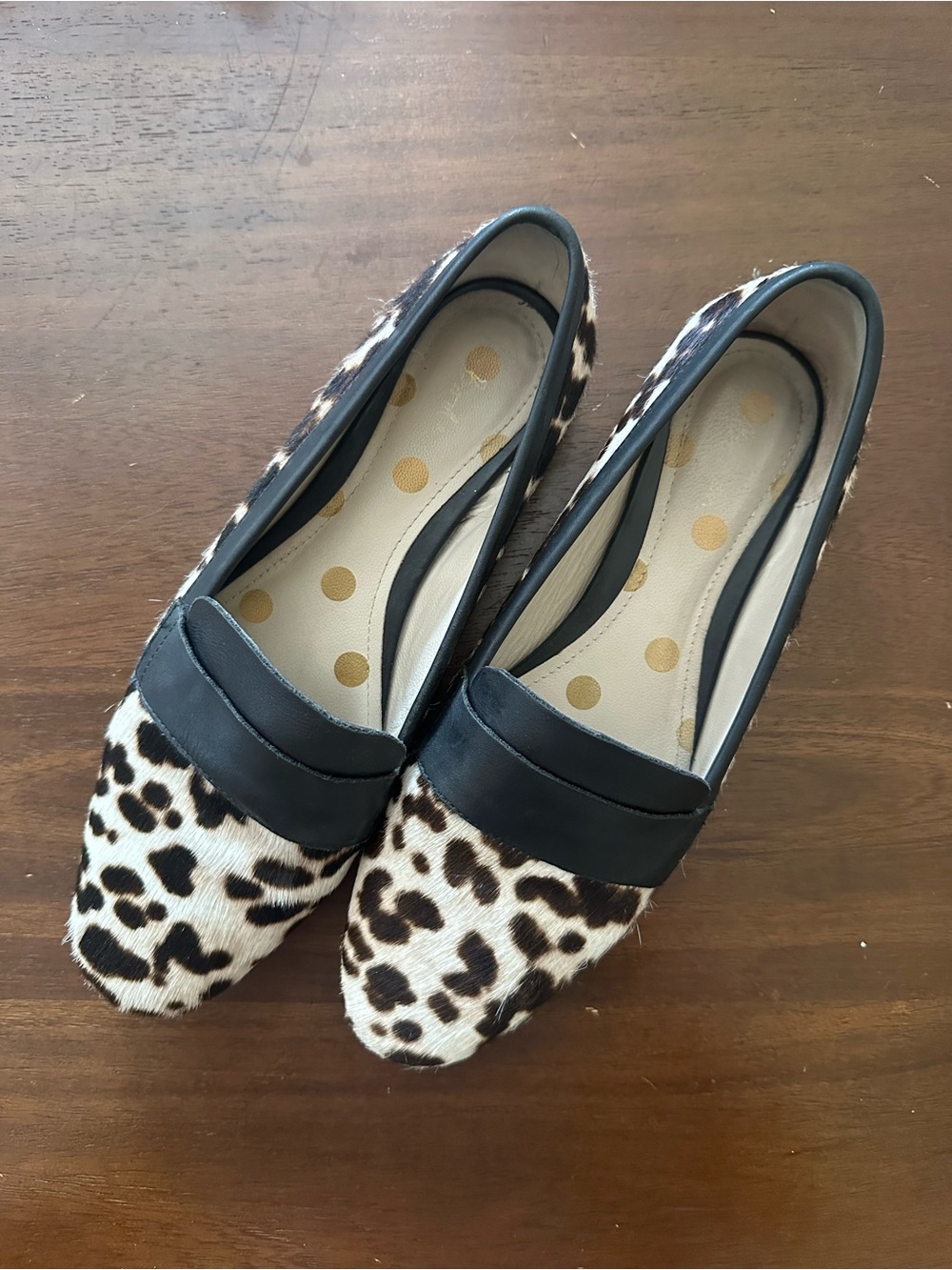 Boden Cheetah Calf Hair Loafer Flat with Black Leather Trim, Sz 41 EU, 10 US